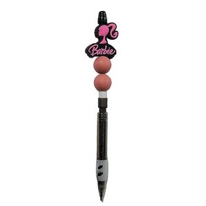 Barbie Custom Handmade Beaded Mechanical Pencil Focal Bead Black Pink